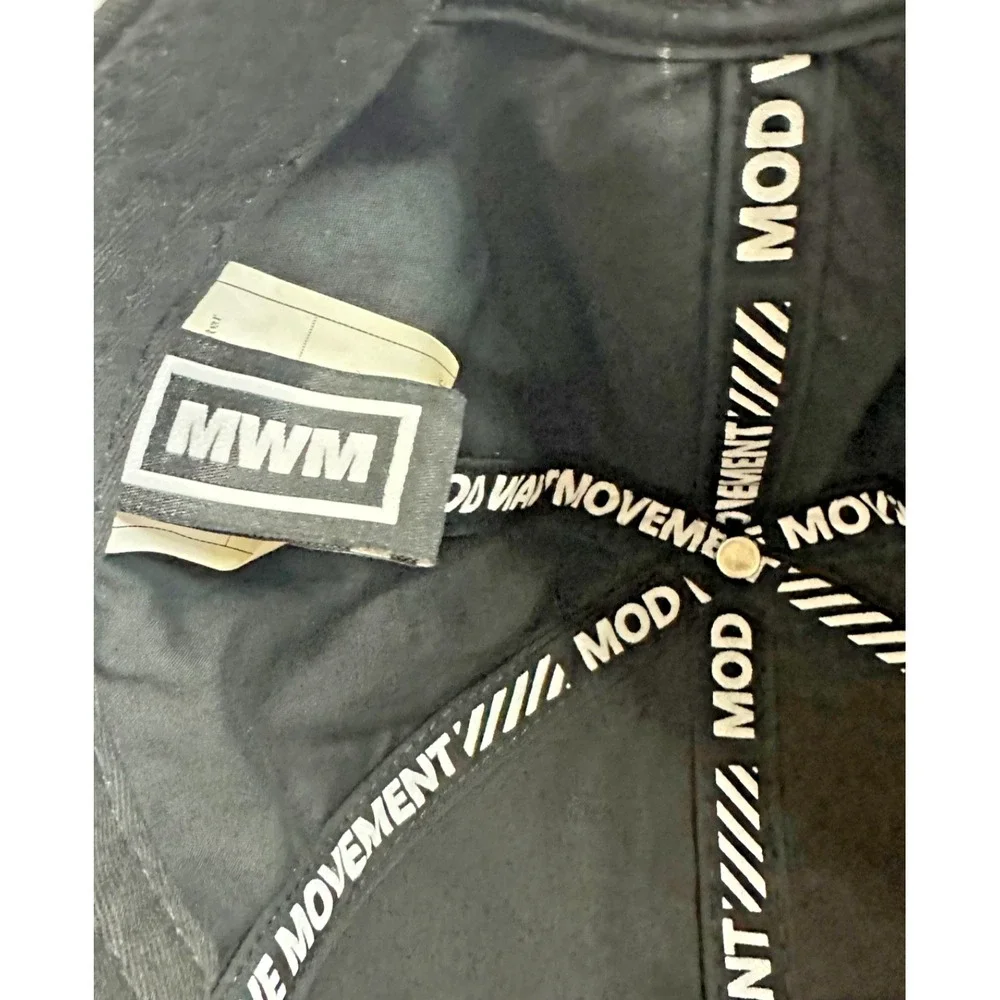 MWM mens golf hat black with mod way movement logo slideback new w/out tags